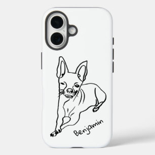 Coque Pour iPhone 16 Chihuahua, un pub adorable : Modifiez votre texte 