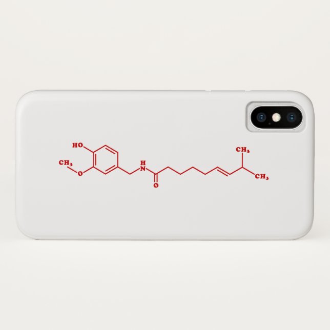 Coques Case-Mate iPhone Chili Capsaicin Formule chimique moléculaire (Dos (Horizontal))