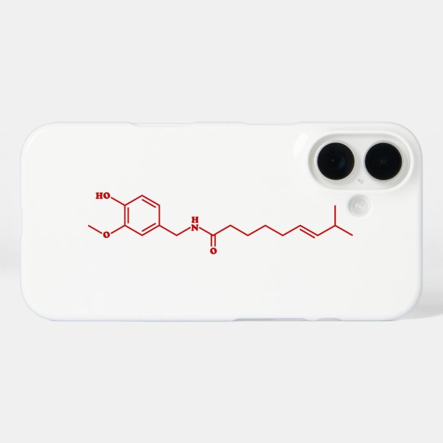 Coques Case-Mate iPhone Chili Capsaicin Formule chimique moléculaire (Verso (horizontal))