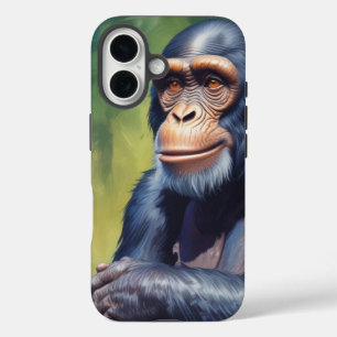 Coque Pour iPhone 16 Chimpanzé fou mignon