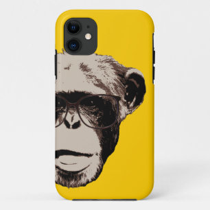 Etui iPhone Case-Mate Chimpanzé Geeky dans la caisse jaune de l'iPhone 5