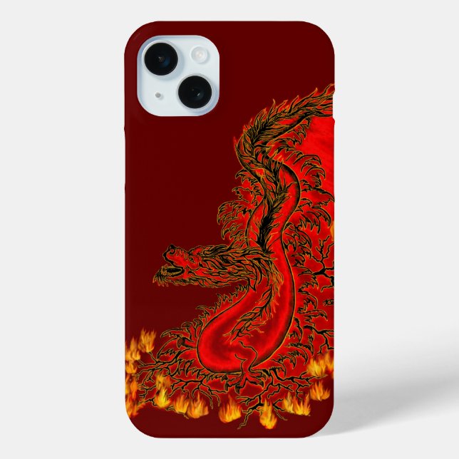 Coques Case-Mate iPhone Chine Dragon rouge et or design (Verso)