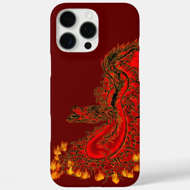 Coques Case-Mate iPhone Chine Dragon rouge et or design (Verso)