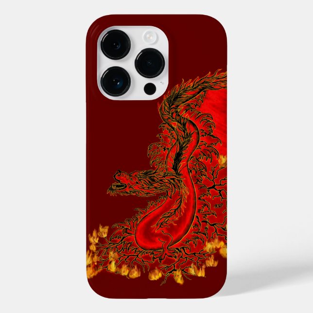 Coques Case-Mate iPhone Chine Dragon rouge et or design (Verso)
