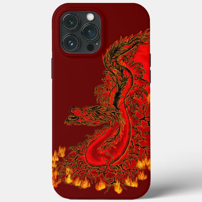 Coques Case-Mate iPhone Chine Dragon rouge et or design (Verso)