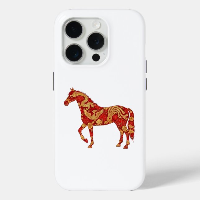 Coques Case-Mate iPhone Chinese New Year Horse with Dragon Phoenix  (Verso)
