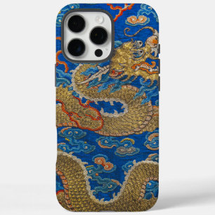 Coque iPhone 16 Pro Max Chinois Impérial Golden Dragon animal spirituel
