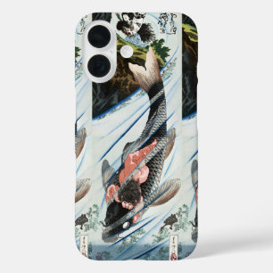 Coque Pour iPhone 16 Chinoiserie Carpes Koï Cascade Art Japonais