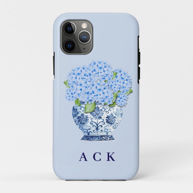 Coques Case-Mate iPhone Chinoiserie Hydrangeas Bleus de Nantucket (Dos)