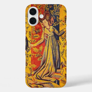 Coque Pour iPhone 16 Plus Chinoiserie médiévale italienne rouge jaune