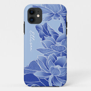 Case-Mate iPhone Case Chinoiserie personnalisée Chic Blue Lotus Mandala
