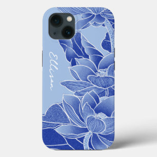 Case-Mate iPhone Case Chinoiserie personnalisée Chic Blue Lotus Mandala