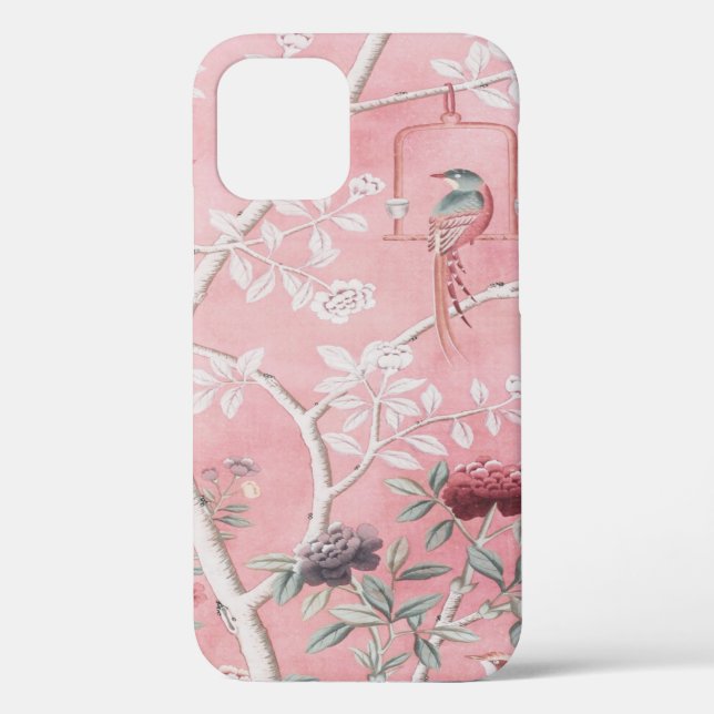 Coques Case-Mate iPhone Chinoiserie rose Oiseau Floral Élégant (Verso)