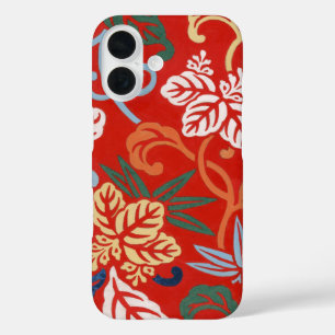 Coque Pour iPhone 16 Chinoiserie Rouge Floral Hawaïen Kimono Japonais