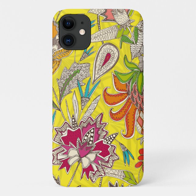 Coques Case-Mate iPhone chintz pop jaune (Dos)