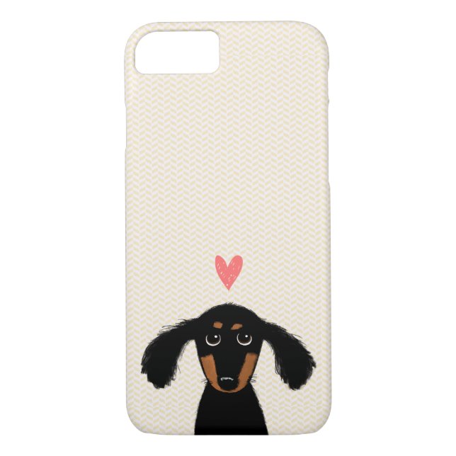 Coques Case-Mate iPhone Chiot aux cheveux longs mignon de teckel avec le (Dos)