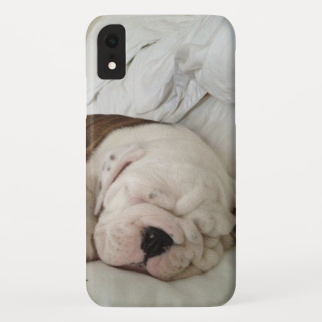 Coques Case-Mate iPhone Chiot couché mou Bulldog (Dos)