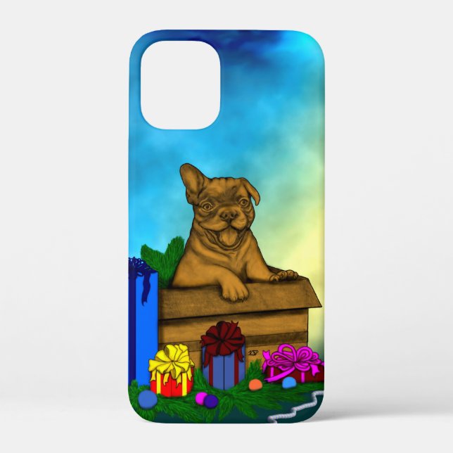 Coques Case-Mate iPhone Chiot dans une boîte, Joyeux Noël (Verso)
