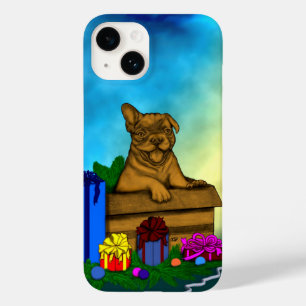 Coque Case-Mate iPhone Chiot dans une boîte, Joyeux Noël