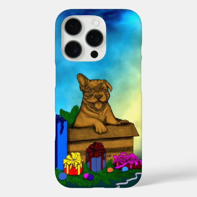 Coques Case-Mate iPhone Chiot dans une boîte, Joyeux Noël (Verso)
