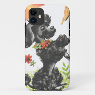 Coque iPhone 11 chiot de caniche avec parapluie