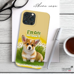 Coque Case-Mate iPhone Chiot de Corgi sur l'herbe   animal mignon