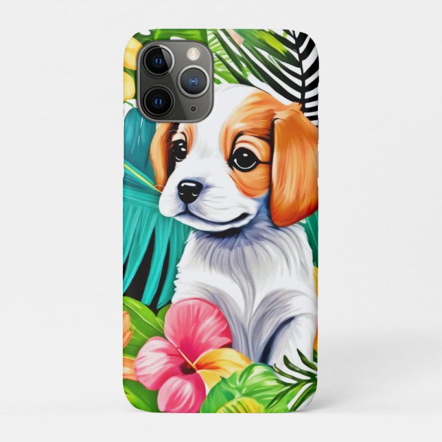 Coques Case-Mate iPhone Chiot de l'île : Ami floral (Dos)