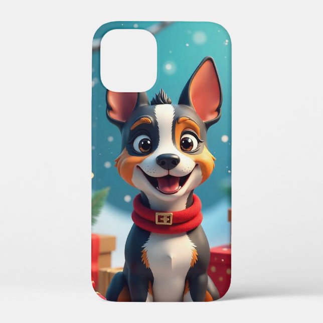 Coques Case-Mate iPhone 🎄🐶 Chiot de Noël Cartoon Mignon Cozy Festif (Verso)