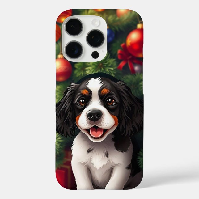 Coques Case-Mate iPhone ❄️🐶 Chiot de Noël mignon avec l'esprit de Noël (Verso)