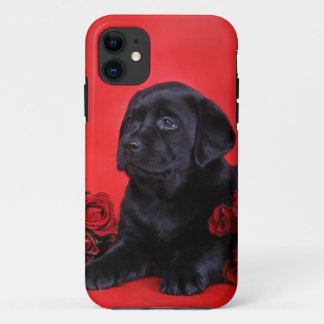 Coques Pour iPhone Chiot du Labrador et rose