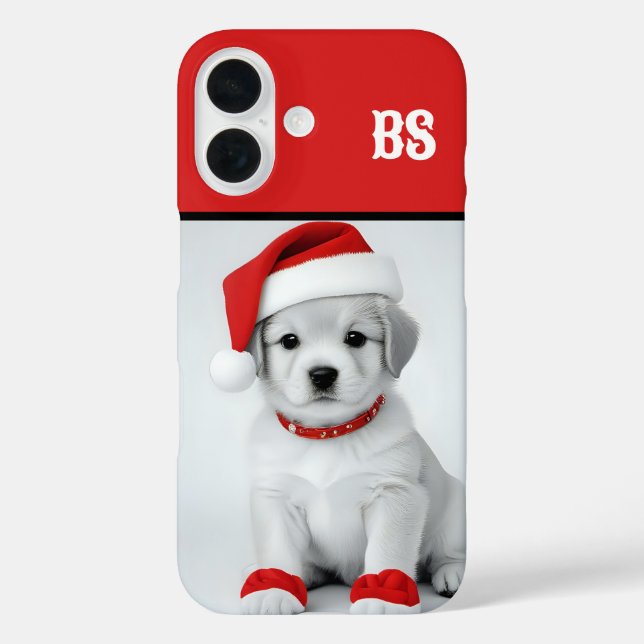 Coques Case-Mate iPhone chiot festif en tenue de noël (Verso)