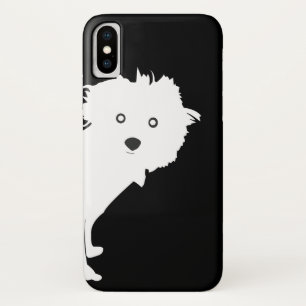 Coque Case-Mate iPhone Chiot jetant un coup d'oeil mignon sur le noir