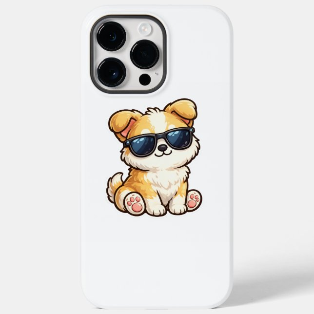 Coques Case-Mate iPhone Chiot Mignon avec Lunettes de Soleil Design Kawaii (Verso)