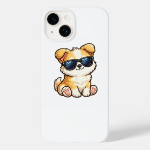 Coque Case-Mate iPhone Chiot Mignon avec Lunettes de Soleil Design Kawaii