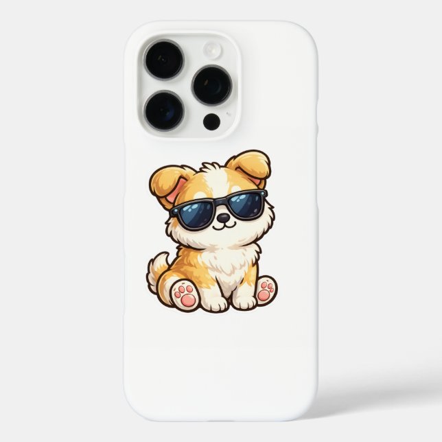 Coques Case-Mate iPhone Chiot Mignon avec Lunettes de Soleil Design Kawaii (Verso)