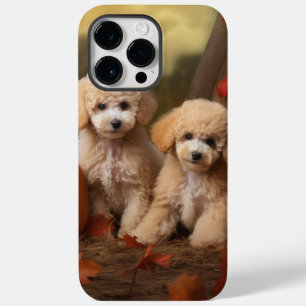 Coque Case-Mate iPhone Chiots Caniches Délice d'Automne Citrouille