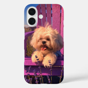 Coque Pour iPhone 16 Chiots Shih Tzu Joufflu et joueur, Chien dans une
