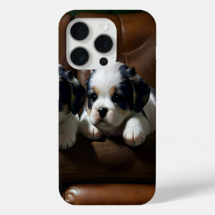 Coque Case-Mate iPhone Chiots super mignons sur le canapé 1