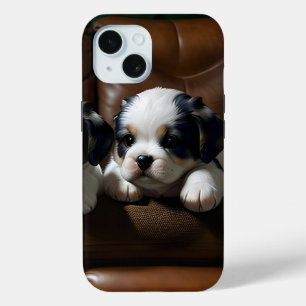 Coque Case-Mate iPhone Chiots super mignons sur le canapé 1