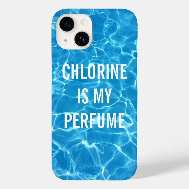 Coques Case-Mate iPhone Chlorine Est Mon Parfum Piscine Typographique (Verso)