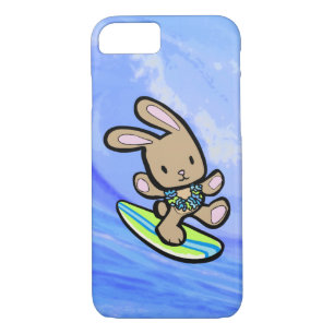 Coque iPhone 7 Chocolat Hawaiian Surfing Bunny