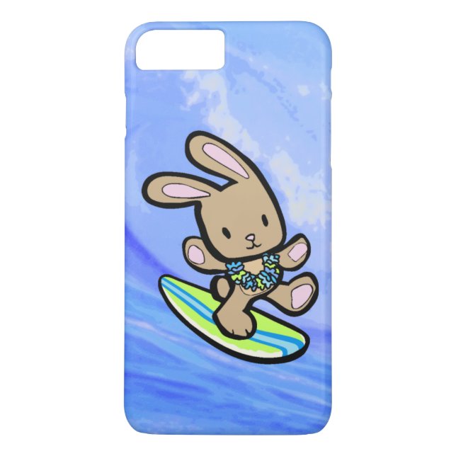 Coques Case-Mate iPhone Chocolat Hawaiian Surfing Bunny (Dos)