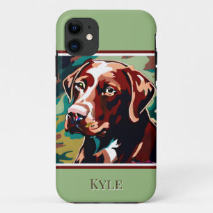 Case-Mate iPhone Case Chocolat Lab Dog sur Camouflage