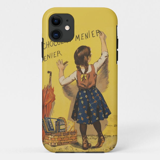 Coques Case-Mate iPhone Chocolat Menier Petite fille Mur écriture (Dos)