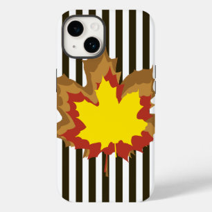 Coque Case-Mate iPhone Chocolat rayures automnales avec Feuilles