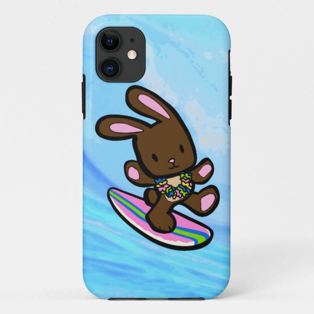 Coques Case-Mate iPhone Chocolat Surfing Bunny iPhone 5 Casemate (Dos)
