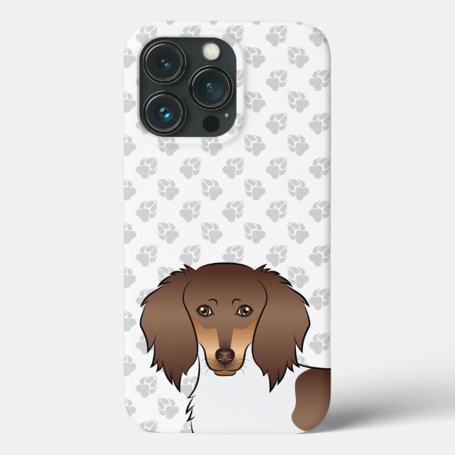 Coques Case-Mate iPhone Chocolat & Tan Piebald Longue Poil Teckel & Pattes (Verso)