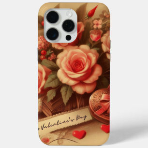 Coque Case-Mate iPhone Chocolats et fleurs de la Saint-Valentin vintage