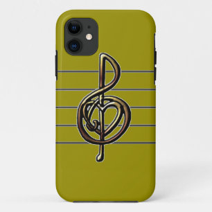Coque Case-Mate Pour iPhone Choisir une couleur Embossée Look Treble Clef et H