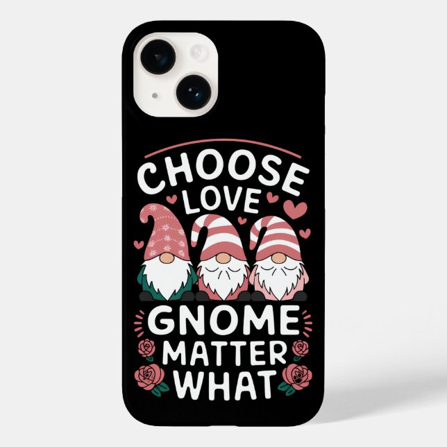 Coques Case-Mate iPhone Choisissez l'amour Gnome Matière Quoi la Saint-Val (Verso)